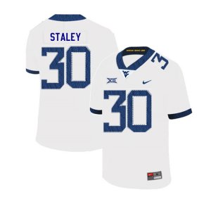 Men's West Virginia Mountaineers NCAA #30 Evan Staley White Authentic Nike 2019 Stitched College Football Jersey DF15M86OF